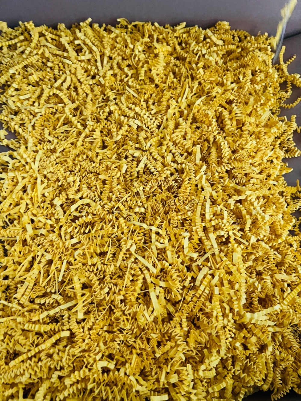 Crinkle Paper - 10lbs Box of Yellow crinkle paper. Packing Filler for gifts